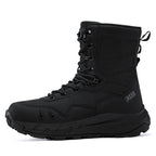 Men's Genuine Leather Work Boots - Lace-Up, Slip-Resistant, Wide Toe Box with Arch Support
