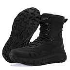 Men's Genuine Leather Work Boots - Lace-Up, Slip-Resistant, Wide Toe Box with Arch Support