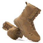 Men's Genuine Leather Work Boots - Lace-Up, Slip-Resistant, Wide Toe Box with Arch Support