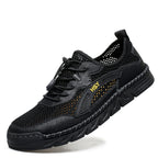 Men's Mesh Hiking Shoes - Slip-On, Breathable, Slip-Resistant, Wide Toe Box with Arch Support