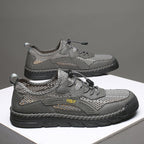 Men's Mesh Hiking Shoes - Slip-On, Breathable, Slip-Resistant, Wide Toe Box with Arch Support