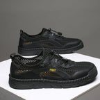 Men's Mesh Hiking Shoes - Slip-On, Breathable, Slip-Resistant, Wide Toe Box with Arch Support