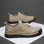 Men's Mesh Hiking Shoes - Slip-On, Breathable, Slip-Resistant, Wide Toe Box with Arch Support