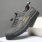 Men's Mesh Hiking Shoes - Slip-On, Breathable, Slip-Resistant, Wide Toe Box with Arch Support