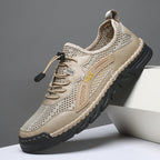 Men's Mesh Hiking Shoes - Slip-On, Breathable, Slip-Resistant, Wide Toe Box with Arch Support