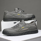 Men's Mesh Hiking Shoes - Slip-On, Breathable, Slip-Resistant, Wide Toe Box with Arch Support