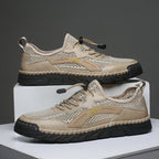 Men's Mesh Hiking Shoes - Slip-On, Breathable, Slip-Resistant, Wide Toe Box with Arch Support