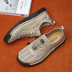Men's Mesh Hiking Shoes - Slip-On, Breathable, Slip-Resistant, Wide Toe Box with Arch Support
