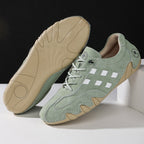 Men's  Low Top Suede Casual Boots - Lace-Up, Waterproof, Wide Toe Box with Arch Support