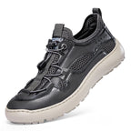 (⏰ Last Day 70% OFF 🔥)Men's Classic Leather Mesh Hiking Shoes - Slip-On, Breathable, Slip-Resistant, Wide Toe Box with Arch Support