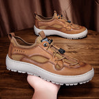 (⏰ Last Day 70% OFF 🔥)Men's Classic Leather Mesh Hiking Shoes - Slip-On, Breathable, Slip-Resistant, Wide Toe Box with Arch Support