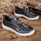 (⏰ Last Day 70% OFF 🔥)Men's Classic Leather Mesh Hiking Shoes - Slip-On, Breathable, Slip-Resistant, Wide Toe Box with Arch Support