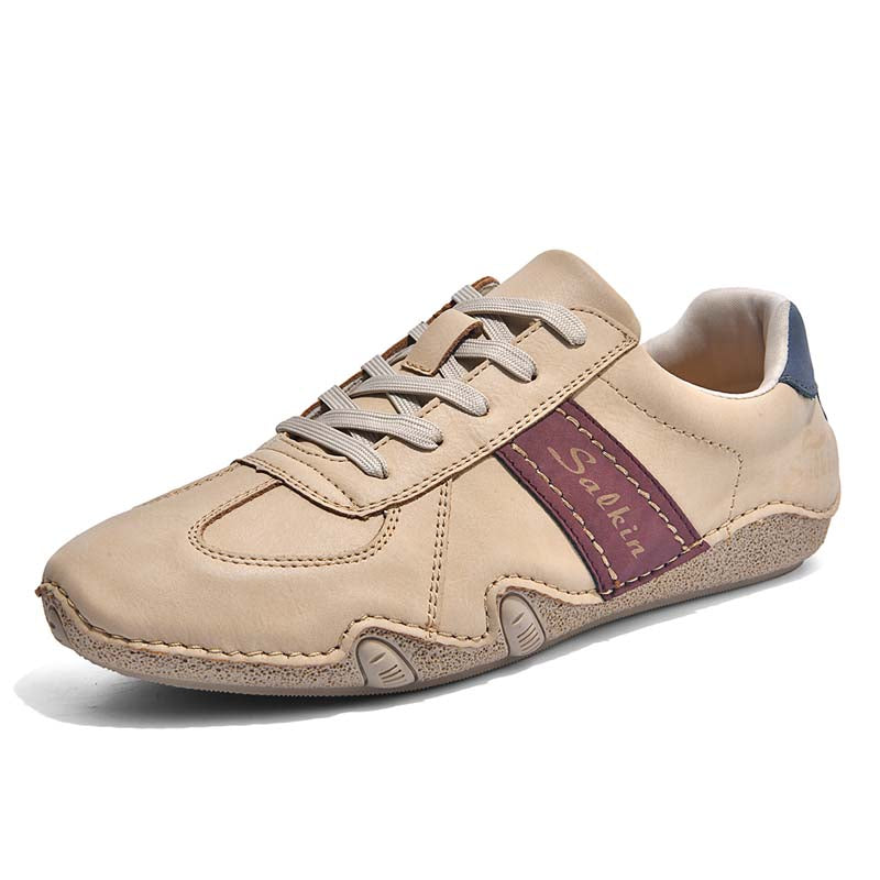 Men's Comfortable Lightweight Anti-Slip Outdoor Walking Work Sneakers - Lace-Up, Waterproof, Wide Toe Box with Arch Support