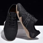 Men's Comfortable Lightweight Anti-Slip Outdoor Walking Work Sneakers - Lace-Up, Waterproof, Wide Toe Box with Arch Support