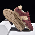 Men's Comfortable Lightweight Anti-Slip Outdoor Walking Work Sneakers - Lace-Up, Waterproof, Wide Toe Box with Arch Support