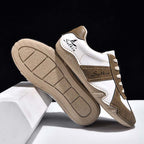 Men's Comfortable Lightweight Anti-Slip Outdoor Walking Work Sneakers - Lace-Up, Waterproof, Wide Toe Box with Arch Support