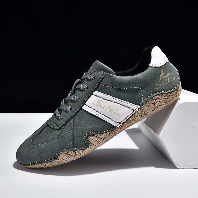 Men's Comfortable Lightweight Anti-Slip Outdoor Walking Work Sneakers - Lace-Up, Waterproof, Wide Toe Box with Arch Support