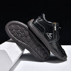 Men's Genuine Leather Suede Casual Boots - Side Zipper, Waterproof, Wide Toe Box with Arch Support