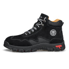 Men's Suede Work Boots - Lace-Up, Waterproof, Wide Toe Box with Arch Support