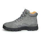 Men's Suede Work Boots - Lace-Up, Waterproof, Wide Toe Box with Arch Support