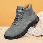 Men's Suede Work Boots - Lace-Up, Waterproof, Wide Toe Box with Arch Support
