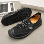 Men's Mesh Hiking Shoes - Slip-On, Breathable, Slip-Resistant, Wide Toe Box with Arch Support