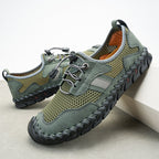 Men's Mesh Hiking Shoes - Slip-On, Breathable, Slip-Resistant, Wide Toe Box with Arch Support