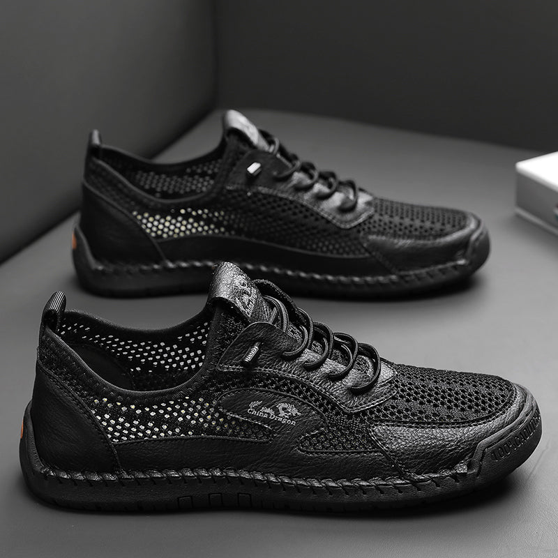 Men's Mixed Material Hiking Water Shoes - Slip-On, Lightweight, Wide Toe Box with Arch Support