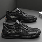 Men's Mixed Material Hiking Water Shoes - Slip-On, Lightweight, Wide Toe Box with Arch Support