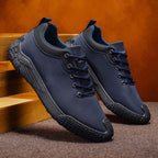 Men's Mixed Suede Casual Boots - Lace-Up, Waterproof, Wide Toe Box with Arch Support