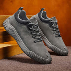 Men's Mixed Suede Casual Boots - Lace-Up, Waterproof, Wide Toe Box with Arch Support