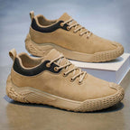 Men's Mixed Suede Casual Boots - Lace-Up, Waterproof, Wide Toe Box with Arch Support