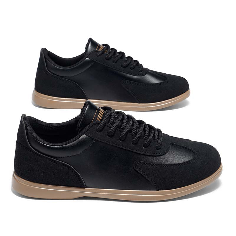 Men's Mixed Material Casual Boots - Lace-Up, Waterproof, Wide Toe Box with Arch Support