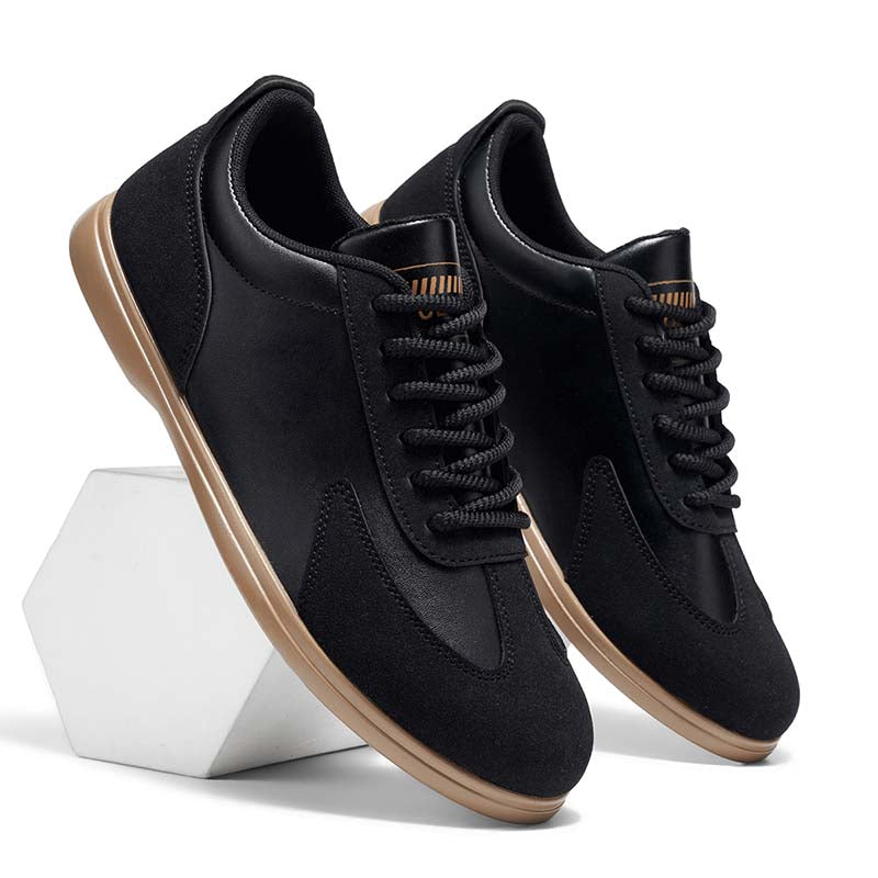 Men's Mixed Material Casual Boots - Lace-Up, Waterproof, Wide Toe Box with Arch Support