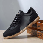 Men's Mixed Material Casual Boots - Lace-Up, Waterproof, Wide Toe Box with Arch Support