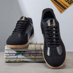 Men's Mixed Material Casual Boots - Lace-Up, Waterproof, Wide Toe Box with Arch Support