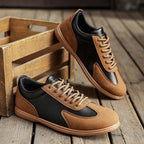 Men's Mixed Material Casual Boots - Lace-Up, Waterproof, Wide Toe Box with Arch Support
