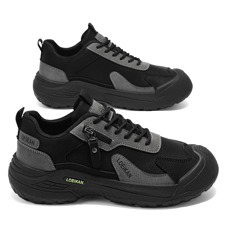 Men’s Waterproof Suede Hiking Shoes for Tired Feet | Wide Toe Box, Arch Support & Non-Slip Grip for Work, Trails & Wet Weather
