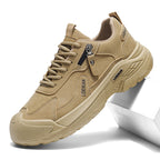 Men’s Waterproof Suede Hiking Shoes for Tired Feet | Wide Toe Box, Arch Support & Non-Slip Grip for Work, Trails & Wet Weather