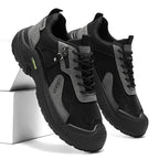 Men’s Waterproof Suede Hiking Shoes for Tired Feet | Wide Toe Box, Arch Support & Non-Slip Grip for Work, Trails & Wet Weather