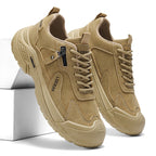 Men’s Waterproof Suede Hiking Shoes for Tired Feet | Wide Toe Box, Arch Support & Non-Slip Grip for Work, Trails & Wet Weather