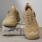 Men’s Waterproof Suede Hiking Shoes for Tired Feet | Wide Toe Box, Arch Support & Non-Slip Grip for Work, Trails & Wet Weather