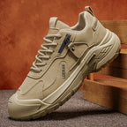 Men’s Waterproof Suede Hiking Shoes for Tired Feet | Wide Toe Box, Arch Support & Non-Slip Grip for Work, Trails & Wet Weather