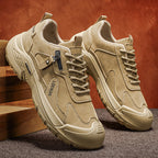 Men’s Waterproof Suede Hiking Shoes for Tired Feet | Wide Toe Box, Arch Support & Non-Slip Grip for Work, Trails & Wet Weather