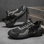 Men’s Waterproof Suede Hiking Shoes for Tired Feet | Wide Toe Box, Arch Support & Non-Slip Grip for Work, Trails & Wet Weather