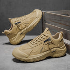 Men’s Waterproof Suede Hiking Shoes for Tired Feet | Wide Toe Box, Arch Support & Non-Slip Grip for Work, Trails & Wet Weather