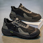 Men’s Waterproof Suede Hiking Shoes for Tired Feet | Wide Toe Box, Arch Support & Non-Slip Grip for Work, Trails & Wet Weather