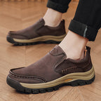 Men’s Handmade Leather Work Shoes – Arch Support, Wide Toe Box, Breathable Lining, Lightweight Protective & Slip-Resistant for Outdoor Work