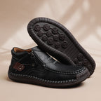 ⏰Limited Time Sale 70% OFF-Men’s Handmade Premium Leather Slip-On Driving Boots – Wide Toe, Arch Support, Waterproof, Pressure Relief, Non-Slip Sole for Casual, Travel & Outdoor