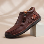 ⏰Limited Time Sale 70% OFF-Men’s Handmade Premium Leather Slip-On Driving Boots – Wide Toe, Arch Support, Waterproof, Pressure Relief, Non-Slip Sole for Casual, Travel & Outdoor